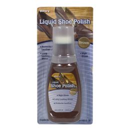 24 Bulk Allary Brown Liquid Shoe Polish - 2.53 Oz.