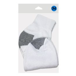 24 Bulk Men's Quarter Cotton Blend Sport Socks - 1 Pair (12 Packs 82441-00 Are Loose Not Individually Bagged).