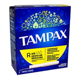 24 Bulk Tampax Regular Cardboard Applicator Tampons - Box Of 20