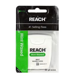 72 Bulk Travel Size Reach Mint Waxed Dental Floss - 55 Yds.