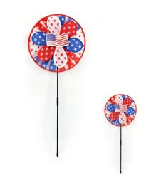24 Bulk 34"x13.5" 3 America Flag Windmill