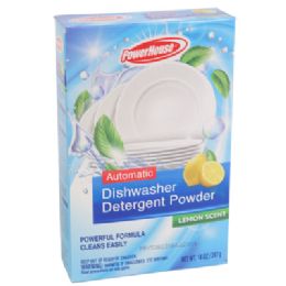 12 Bulk Dishwasher Detergent Powder 14oz Boxed Lemon Scent Powerhouse