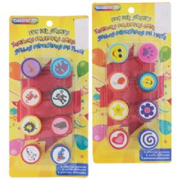 24 Bulk Self Inking Stampers 8pk 2asst Fun Prints Blister Card