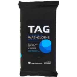 12 Bulk Washcloth 18ct Full Body Alcohol Free Tag 12pc Pdq Aloe Vera, Chamomile & Vitamin E