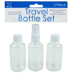 24 Bulk Travel Twist Top & Spray Bottle Set