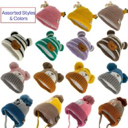 24 Bulk Childrens Winter Hats Set - Cute Winter Hats