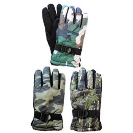 120 Bulk Mens Ski Gloves Waterproof Camoflauge