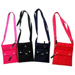 300 Bulk 4 Pocket Messenger Bags In 4 Assorted Colors