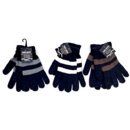 240 Bulk Men's Winter Gloves Stripe Pattern