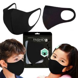 288 Bulk Kids Black Washable Face Masks