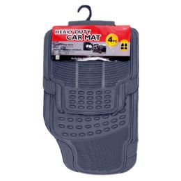 6 Bulk 4 Pc Heavy Duty Grey Car Mat Set