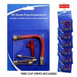 36 Bulk 36pcs 5pc Bike Inflating Needle Set With 3 Clip Strips