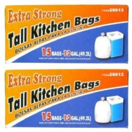 24 Bulk 15 Count  13 Gallon Tall Kitchen Trash Bags