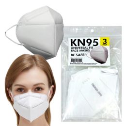 288 Bulk 3 Pack Kn95 White Face Masks