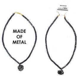 288 Bulk Metal Necklace With Flower
