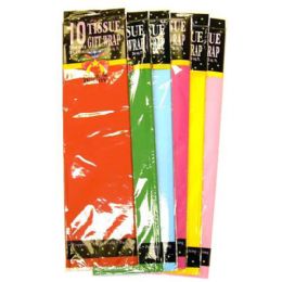 144 Bulk 10 Pack Tissue Paper - 6 Mixed Colors