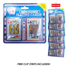 24 Bulk 24pc 2 Pack Poker Cards With 2 Clip Strips