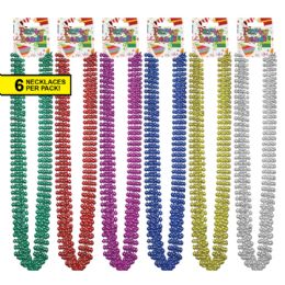 360 Bulk 6pc Beaded Lanyard Necklaces In 6 Assorted Colors
