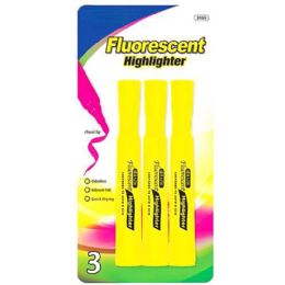 144 Bulk Yellow Fluorescent Highlighters 3 Pack