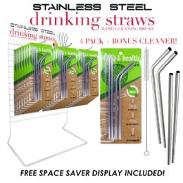 48 Bulk 48pc Stainless Steel Straws. 5 Pack
