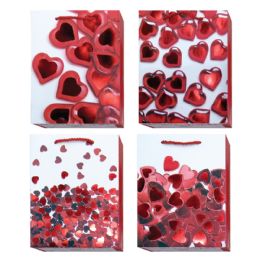480 Bulk Medium Valentine's Day Gift Bags With Hearts