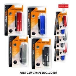 24 Bulk 24pc Led Flashlight With 2 Clip Strips