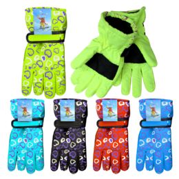 120 Bulk Ladies Snow Print Ski Gloves