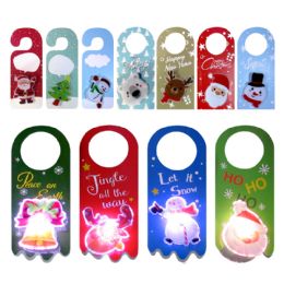 384 Bulk Led Light Up Door Hanger - 8 Asst