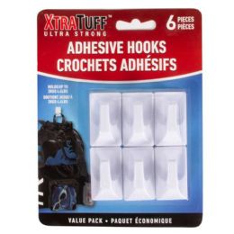48 Bulk Xtra Tuff Adhesive Plastic Hooks