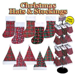 180 Bulk 180pc Christmas Stocking & Hat Display