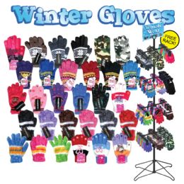 288 Bulk Winter Gloves 288 Pc Display