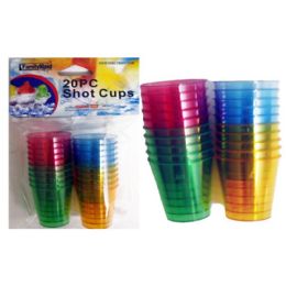 48 Bulk 20 Pc Plastic Shot Glass Cups Assorted Colors