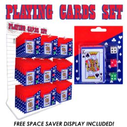 36 Bulk 36pc Playing Cards With Dice Display