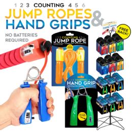 96 Bulk 96pc Hand Grip & Jump Rope With Counters On Display