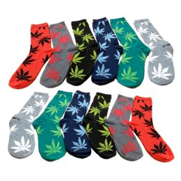144 Bulk 3 Pack Leaf Socks Autumn Styles