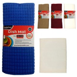 72 Bulk Dish Drying Mat 11.8" X 15.7" 4 Colors Assorted