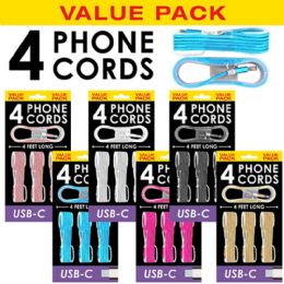 120 Bulk Value Pack Cell Phone Cords For TypE-C. 4 Pack