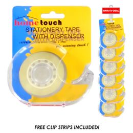 36 Bulk 36pc Clear Tape Dispenser With 3 Clip Strips