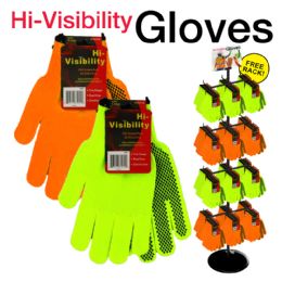 240 Bulk 240pc High Visibility Work Gloves Display