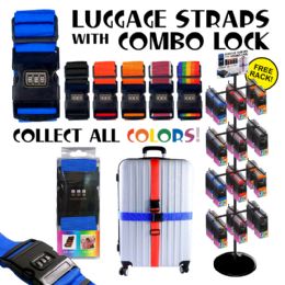 72 Bulk 72pc Luggage Strap With Lock Display