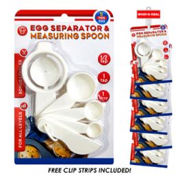 36 Bulk 36pcs Egg Separator And 5pc Measuring Spoon  With 3 Clip Strips