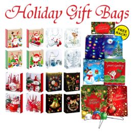 144 Bulk 144pc Holiday Xmas Gift Bag Display