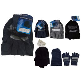 144 Bulk Men's Hat And Glove Set