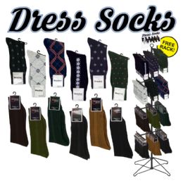 144 Bulk 144 Pc Mens Dress Sock Display