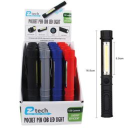 72 Bulk Ez Tech Cob Led Flashlight Pen