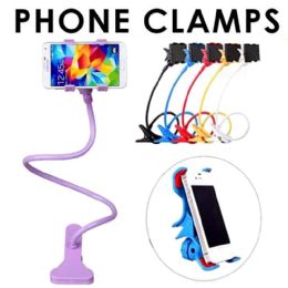 48 Bulk Component Of Bendable Phone Clamp 8 Assorted Colors