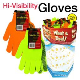 144 Bulk High Visibility Gloves 144 Display