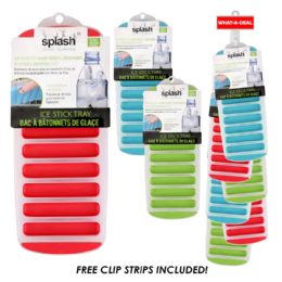 36 Bulk 36pcs Splash Silicone Ice Stick Tray With 3 Clip Strips
