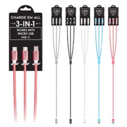 180 Bulk Triple Charger For Android & UsB-C Devices
