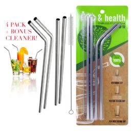 480 Bulk Stainless Steel Straws 4 Pack & 2 Pack, Assorted